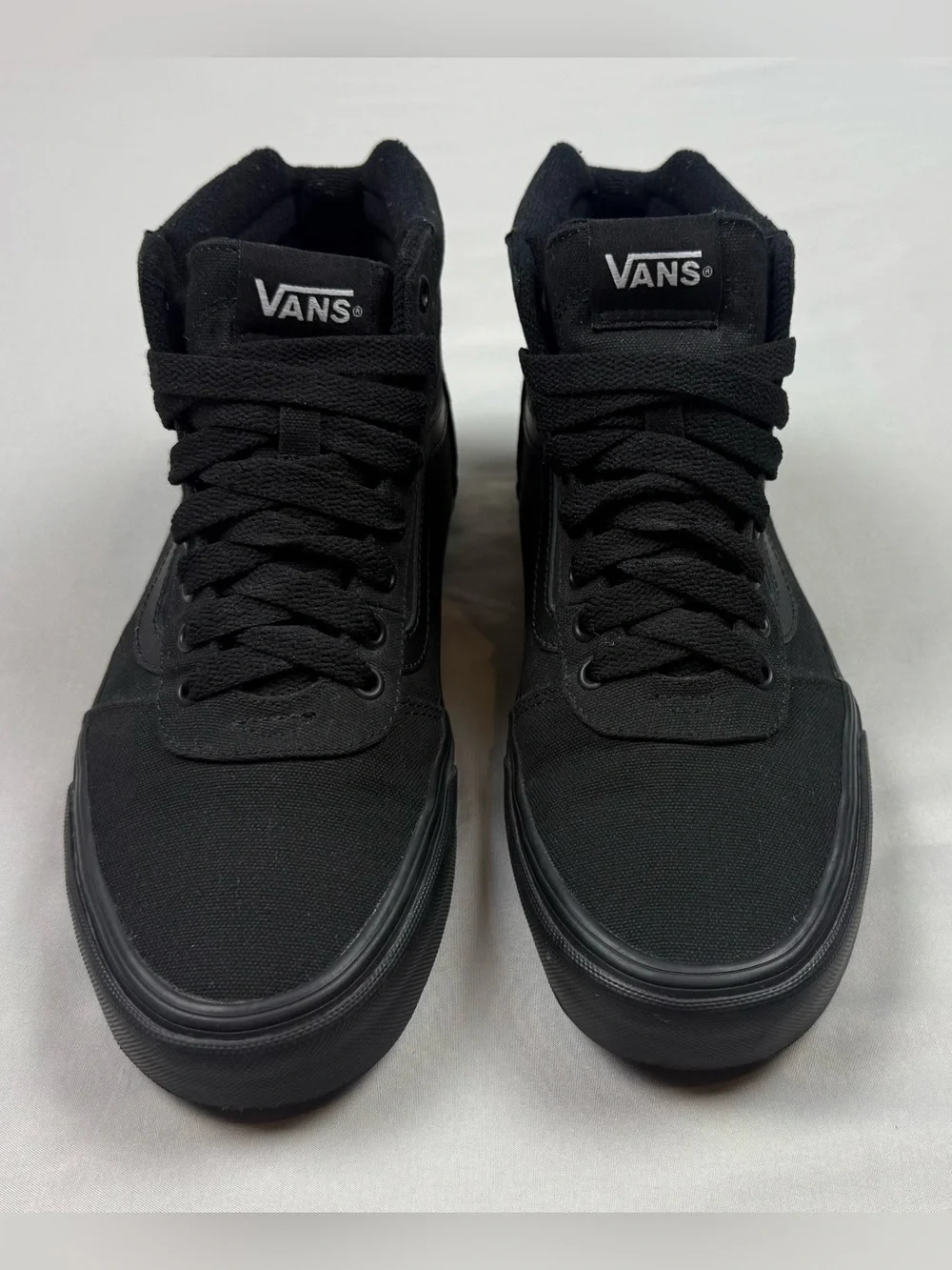 Vans Ward Hi Mens Shoes US 9.5 Triple Black Canvas High Top